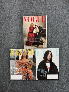 Lot of 3 Fashion Magazines Vogue Harpers Bazaar Elle May 2026